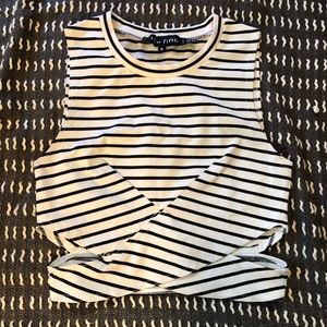 The Fifth Starstruck Top - White/Blk Stripe
